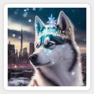 Shimmering Siberian Husky Sticker